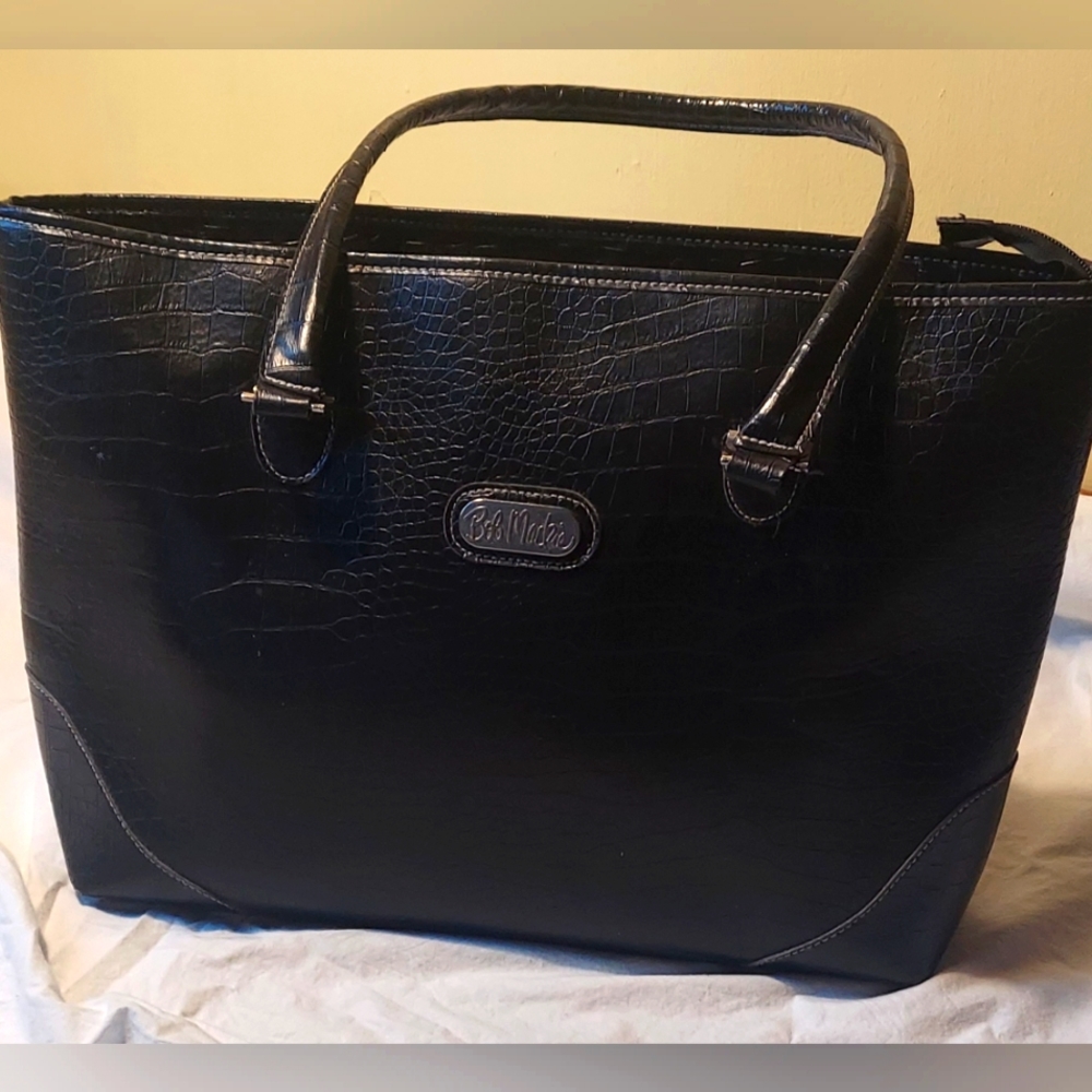 VINTAGE BOB MACKIE BLACK TEXTURE ROOMY BAG,PURSE